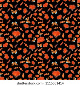 Vector of sweets and candies. Seamless candies. Vector.