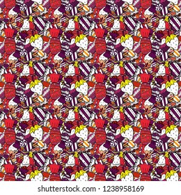 Vector. Vector of sweets and candies. Seamless candies.