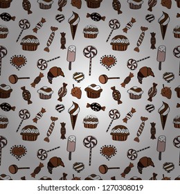 Vector of sweets and candies. Vector. Seamless candies.