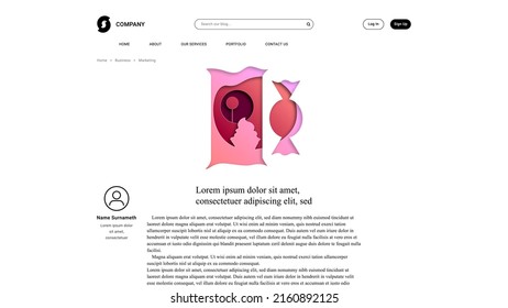 Vector sweets in paper art style