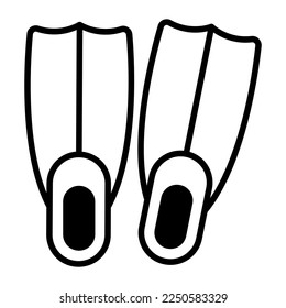 Vector of swim fins in trendy style, icon of diving fins