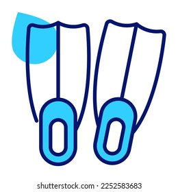 Vector of swim fins in trendy style, icon of diving fins