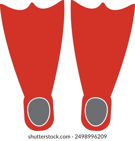 Vector of swim fins in trendy style, icon of diving fins