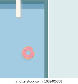vector swim ring on swimming pool 