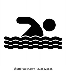 Vector Swimmer Glyph Icon Design
