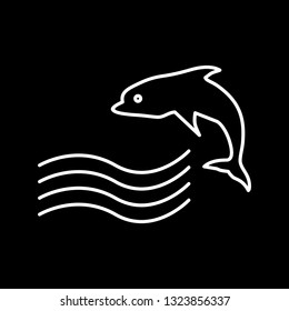 Vector Swimming Dolphin Icon