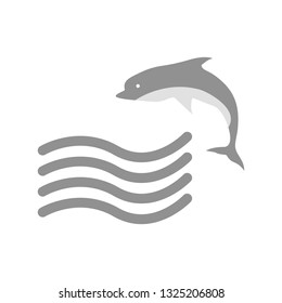 Vector Swimming Dolphin Icon