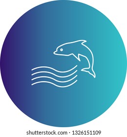 Vector Swimming Dolphin Icon
