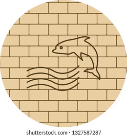 Vector Swimming Dolphin Icon
