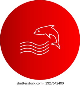 Vector Swimming Dolphin Icon