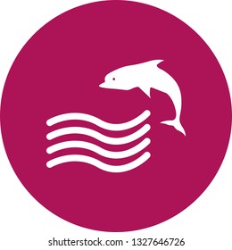 Vector Swimming Dolphin Icon