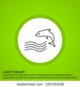 Vector Swimming Dolphin Icon