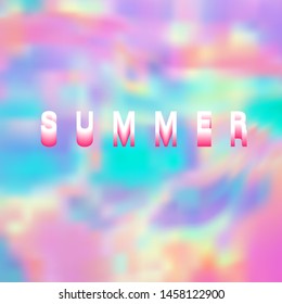 Vector swimming pool ripple water texture surface with iridescent sunlight glare background. Cover for Summer party in vaporwave style.