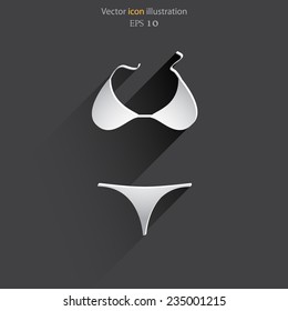 Vector swimsuit flat icon illustration. Eps 10.