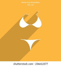 Vector swimsuit flat icon illustration. Eps 10.