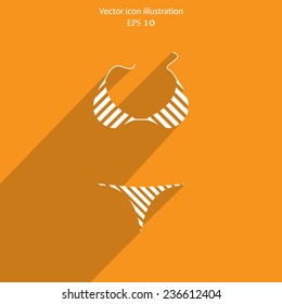 Vector swimsuit flat icon illustration. Eps 10.