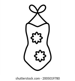 Vector Swimsuit Outline Icon Design

