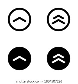 Vektorgrafik nach oben Symbol einzeln auf weißem Hintergrund für Geschichten Design-Blogger, scrollen Piktogramm. farbeditierbar