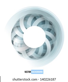 Vector swirl blue and white card. abstract