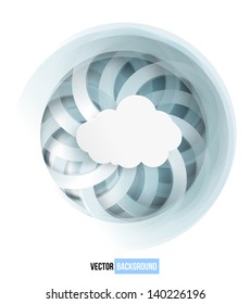 Vector swirl blue and white card. abstract