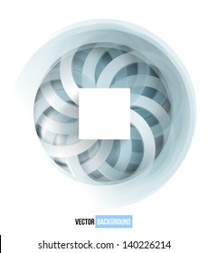 Vector swirl blue and white card. abstract