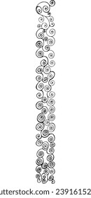borde giratorio vectorial con silueta negra en estilo doodle