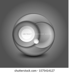 Vektorkreisbanner, abstrakte Kugel im 3D-Stil oder Rundform-Symbol oder Hintergrundvorlagen. Vektorgrafik für Bildschirmhintergründe, Banner, Hintergrund, Karte, Buchillustration, Landing-Page