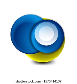 Banner de círculo giratorio vectorial, esfera abstracta de estilo 3d o icono de forma redonda o plantillas de fondo. Ilustración vectorial para fondo de escritorio, pancarta, fondo, tarjeta, ilustración del libro, página de inicio