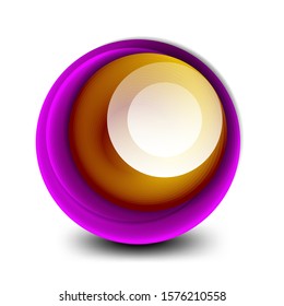 Banner de círculo vetorial, esfera abstrata de estilo 3d ou ícone de forma arredondada ou modelos de plano de fundo. Ilustração vetorial para papel de parede, banner, plano de fundo, cartão, ilustração de livro, página inicial