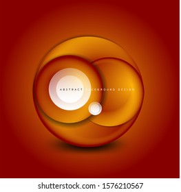 Vector swirl circle banner, 3d style abstract sphere or round shape icon or background templates. Vector Illustration For Wallpaper, Banner, Background, Card, Book Illustration, landing page