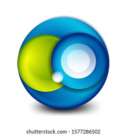 Vector swirl circle banner, 3d style abstract sphere or round shape icon or background templates. Vector Illustration For Wallpaper, Banner, Background, Card, Book Illustration, landing page