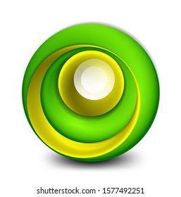 Vector swirl circle banner, 3d style abstract sphere or round shape icon or background templates. Vector Illustration For Wallpaper, Banner, Background, Card, Book Illustration, landing page