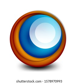 Vector swirl circle banner, 3d style abstract sphere or round shape icon or background templates. Vector Illustration For Wallpaper, Banner, Background, Card, Book Illustration, landing page