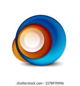 Vector swirl circle banner, 3d style abstract sphere or round shape icon or background templates. Vector Illustration For Wallpaper, Banner, Background, Card, Book Illustration, landing page