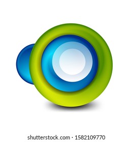Vektorkreisbanner, abstrakte Kugel im 3D-Stil oder Rundform-Symbol oder Hintergrundvorlagen. Vektorgrafik für Bildschirmhintergründe, Banner, Hintergrund, Karte, Buchillustration, Landing-Page