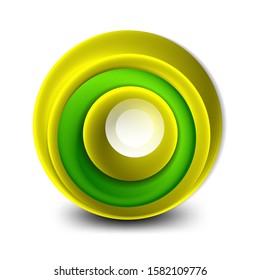 Vector swirl circle banner, 3d style abstract sphere or round shape icon or background templates. Vector Illustration For Wallpaper, Banner, Background, Card, Book Illustration, landing page