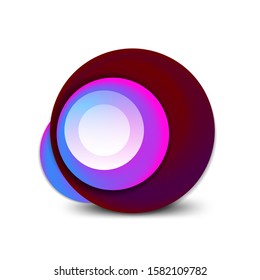 Banner de círculo giratorio vectorial, esfera abstracta de estilo 3d o icono de forma redonda o plantillas de fondo. Ilustración vectorial para fondo de escritorio, pancarta, fondo, tarjeta, ilustración del libro, página de inicio