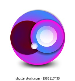 Banner de círculo giratorio vectorial, esfera abstracta de estilo 3d o icono de forma redonda o plantillas de fondo. Ilustración vectorial 