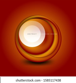 Banner de círculo giratorio vectorial, esfera abstracta de estilo 3d o icono de forma redonda o plantillas de fondo. Ilustración vectorial  