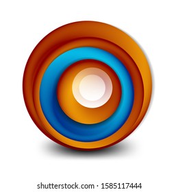 Vector swirl circle banner, 3d style abstract sphere or round shape icon or background templates. Vector Illustration  