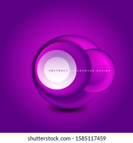 Vector swirl circle banner, 3d style abstract sphere or round shape icon or background templates. Vector Illustration 