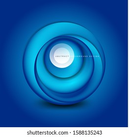 Vector swirl circle banner, 3d style abstract sphere or round shape icon or background templates. Vector Illustration For Wallpaper, Banner, Background, Card, Book Illustration, landing page