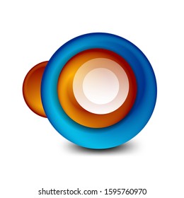 Vector swirl circle banner, 3d style abstract sphere or round shape icon or background templates. Vector Illustration For Wallpaper, Banner, Background, Card, Book Illustration, landing page
