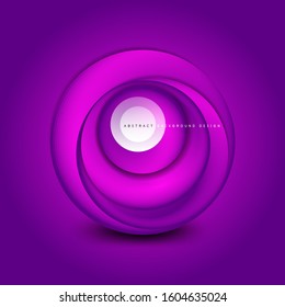 Vector swirl circle banner, 3d style abstract sphere or round shape icon or background templates. Vector Illustration For Wallpaper, Banner, Background, Card, Book Illustration, landing page
