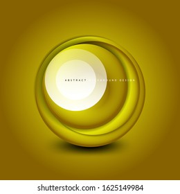 Vector swirl circle banner, 3d style abstract sphere or round shape icon or background templates. Vector Illustration For Wallpaper, Banner, Background, Card, Book Illustration, landing page