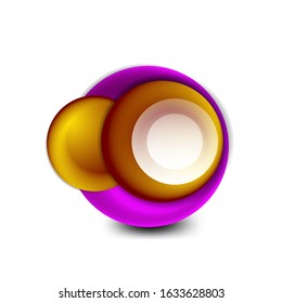 Vector swirl circle banner, 3d style abstract sphere or round shape icon or background templates. Vector Illustration For Wallpaper, Banner, Background, Card, Book Illustration, landing page