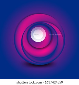 Vector swirl circle banner, 3d style abstract sphere or round shape icon or background templates. Vector Illustration For Wallpaper, Banner, Background, Card, Book Illustration, landing page