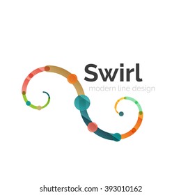Logotipo del círculo giratorio del vector, diseño plano lineal