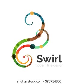 Logotipo del círculo giratorio del vector, diseño plano lineal