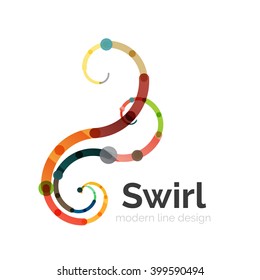 Logotipo del círculo giratorio del vector, diseño plano lineal